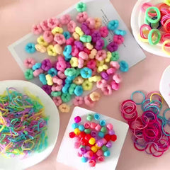 840pcs Baby Girls Colorful Hair Tie & Hairpins Headwear