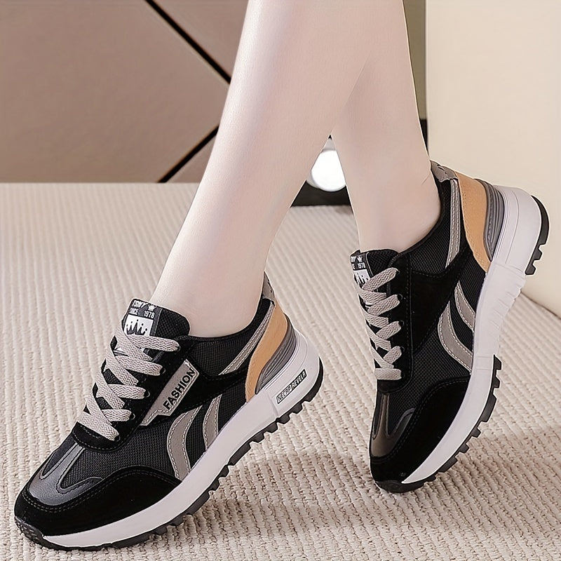 Women's Colorblock Sports Shoes Mesh Breathable Running Sneakers