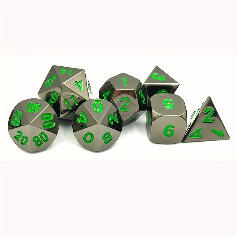 7pcs Zinc Alloy Metal Dice Set for Table Games