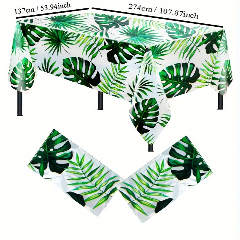 Hawaiian Palm Leaf Tablecloth Disposable Tropical Tablecloth for Jungle Party