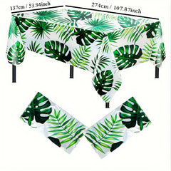 Hawaiian Palm Leaf Tablecloth Disposable Tropical Tablecloth for Jungle Party