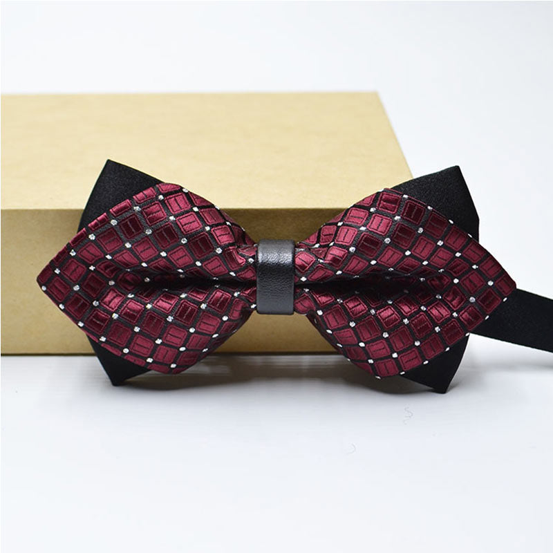 Formal Men's Adjustable Double Layer Wedding Bow Tie