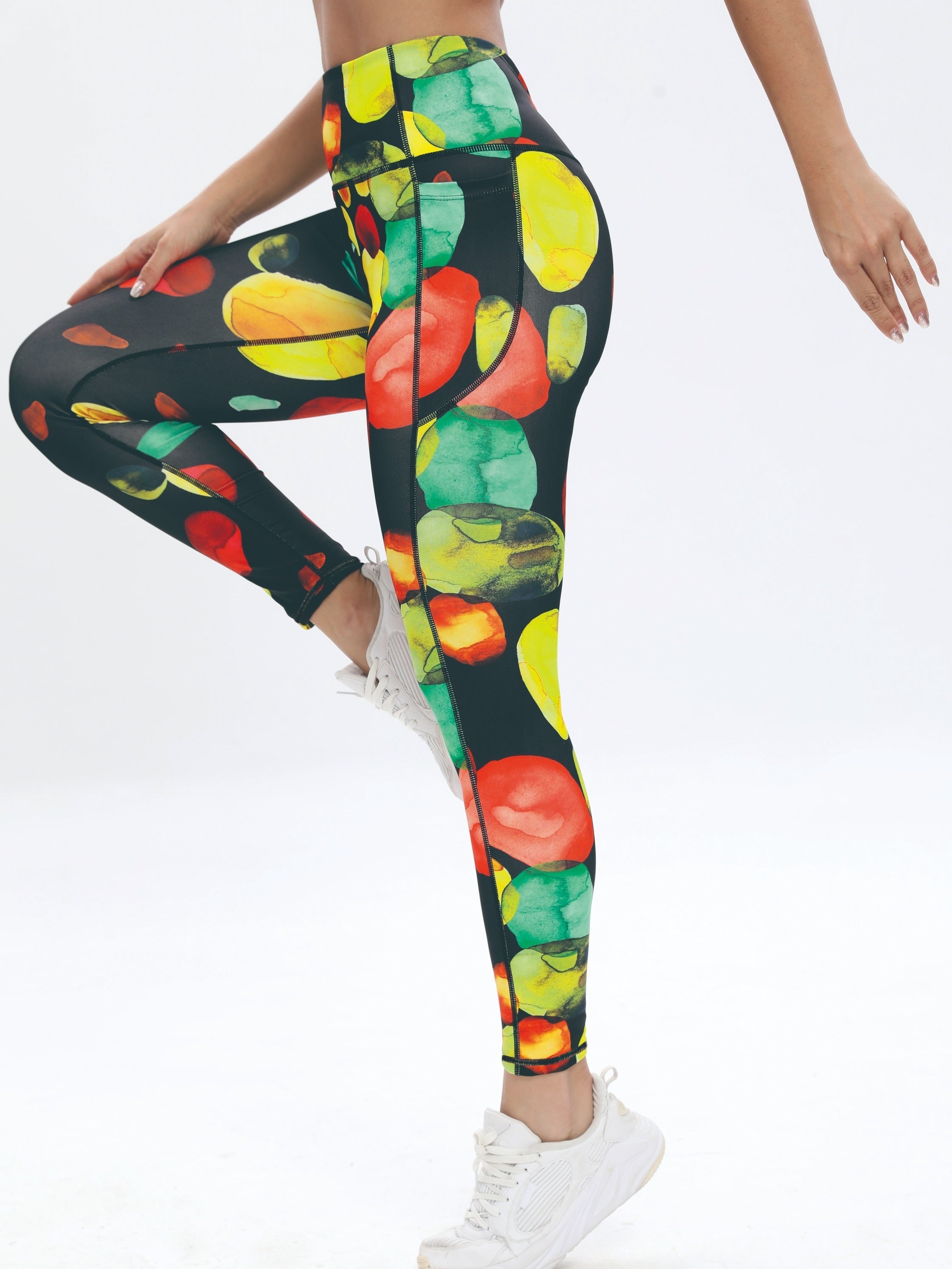 Colorful Print Casual Yoga Pants High Stretch Leggings