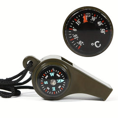 3 in 1 Whistle Portable Lifesaving Whistle Compass Thermometer Camping