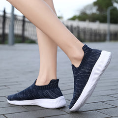 Women's Casual Knit Sneakers Breathable Low Top Shoes