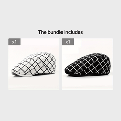 Vintage Casual Duckbill Cap Beret Plaid Cap