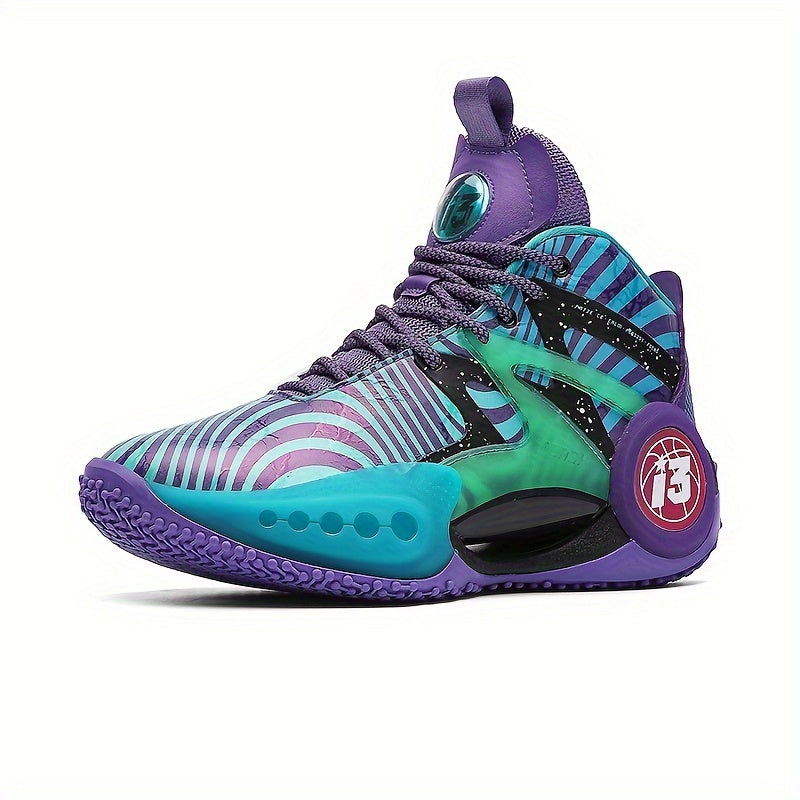 Stylish Luminous Basketball Shoes For Boys Anti Slip High Top Shoes
