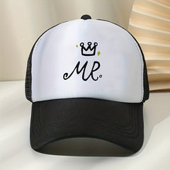MR Crown Printed Baseball Cap Summer Mesh Breathable Sunshade Hat