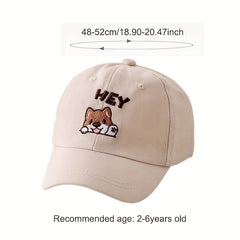 Adjustable Embroidered Dog Baseball Cap Sun Protection Hat for Teens