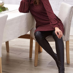 Ribbed Long Sleeve Turtleneck Dress