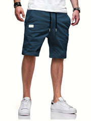 Men's Drawstring Cargo Short Pants Flap Pocket Loose Shorts
