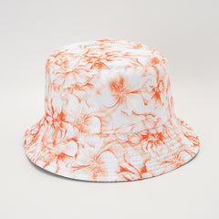 Vintage Print Reversible Bucket Hat Summer Beach Travel Fisherman Cap