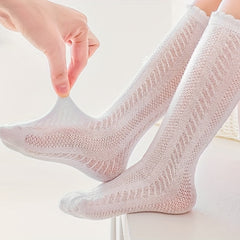 Girls Kids Mesh Knee High Socks Children's Stockings