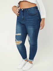 Ripped High Rise Skinny Jeans
