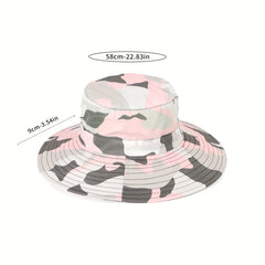 Pink Waterproof Bucket Hat Wide Brim Fishing Hiking Sun Hat