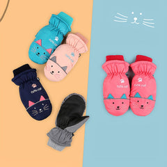 Kid's Cartoon Gloves Windproof Waterproof Anti Skid