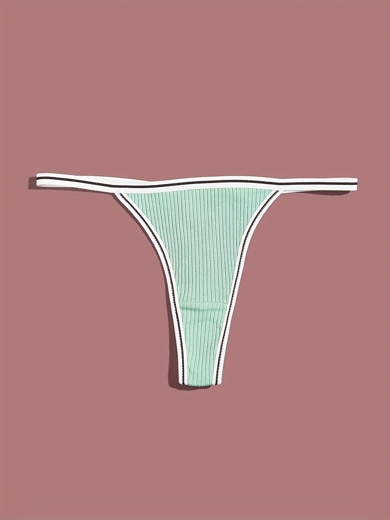 7pcs Low Waist Ribbed Thongs Soft & Comfy Panties