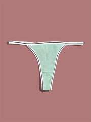 7pcs Low Waist Ribbed Thongs Soft & Comfy Panties