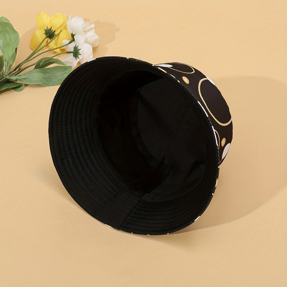 Double sided Dot Print Bucket Hat for Men and Women