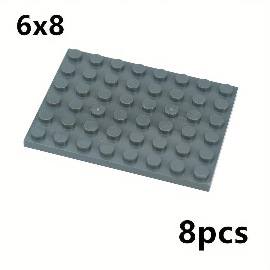 8pcs Building Blocks Thin Figures Bricks 6x8 Dots Educational
