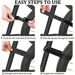 2PCS Bike Frame Stabilizer Strap Anti skid Adjustable Belt Cycling Accessories