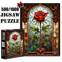Gothic Rose Stained Glass Jigsaw Puzzle 1000pcs