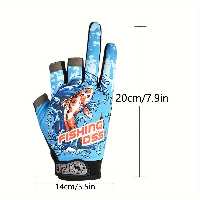 Fingerless Fishing Gloves Sea Fishing Breathable Non-slip Gloves