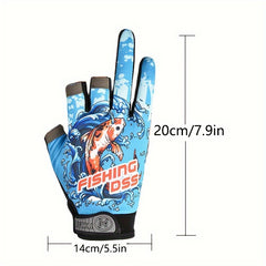 Fingerless Fishing Gloves Sea Fishing Breathable Non-slip Gloves