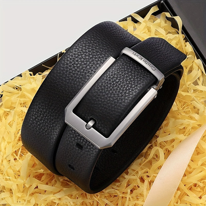 Men's Leather Belt High Pin Buckle Jeans Denim Casual Business Belt