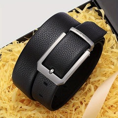 Men's Leather Belt High Pin Buckle Jeans Denim Casual Business Belt