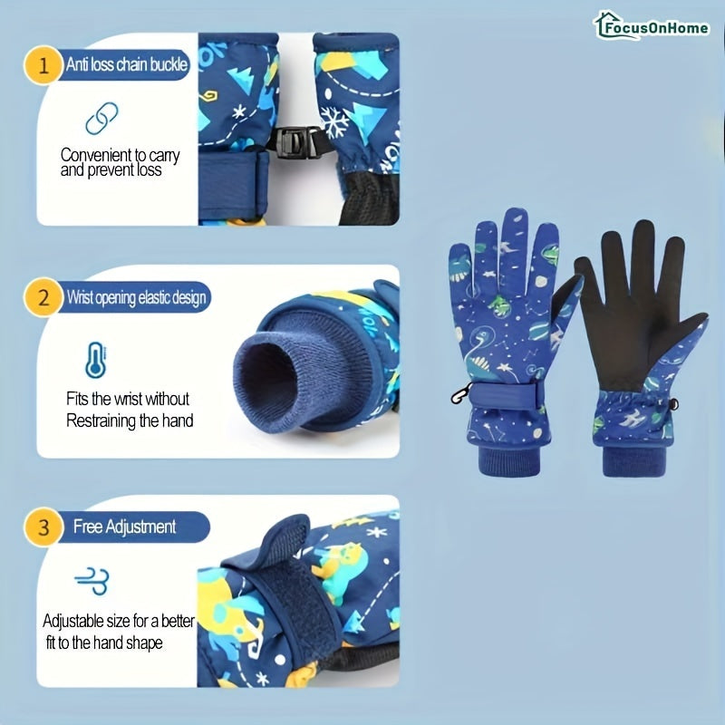 Kids' Outdoor Skiing Gloves Coldproof Waterproof Gloves