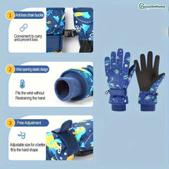 Kids' Outdoor Skiing Gloves Coldproof Waterproof Gloves