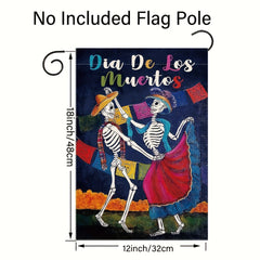 Halloween Of The Dead Garden Flag Dia De Los Muertos Dance Skull Yard Flag