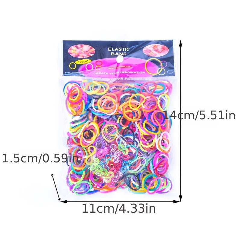 600pcs Coloured Elastic Bands Rubber Bands for Children Hair