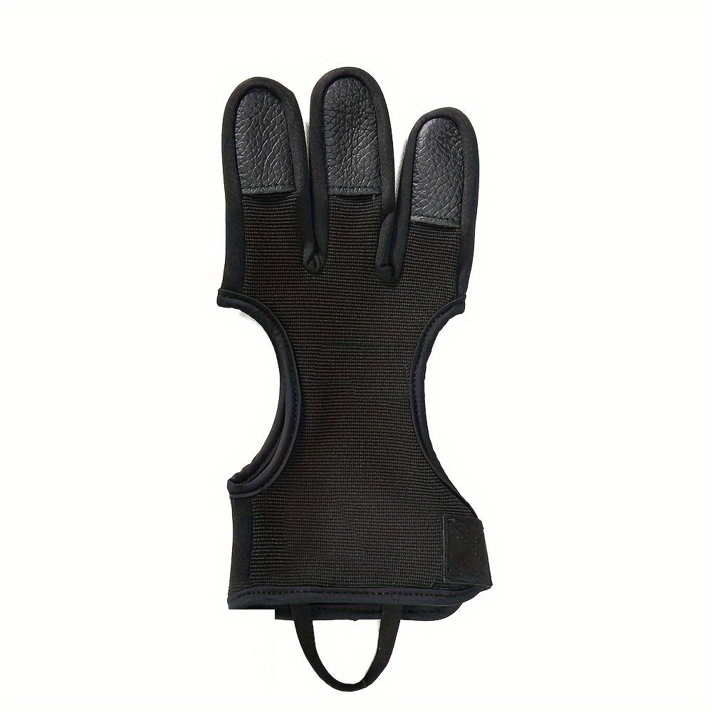 1pc Archery Gloves Non-slip Breathable Three Finger Gloves