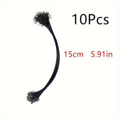 10pcs Stainless Steel Fishing Wire Leader w/ Swivel Snap Silvery Green 5.91in