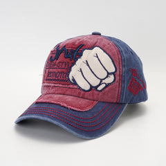 Vintage Denim Washed Baseball Cap with Embroidery