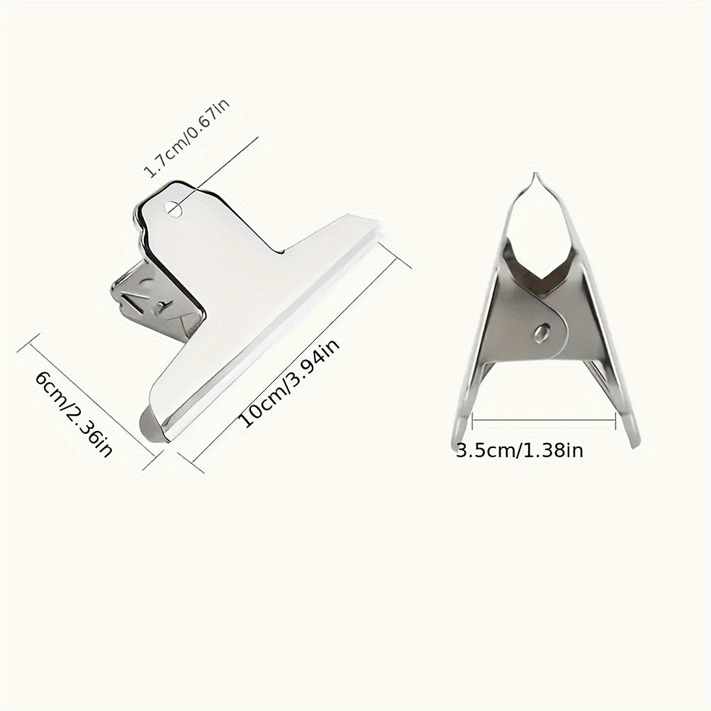 5pcs Large Paper Clip Silvery Metal File Binder Clip for Home Office School