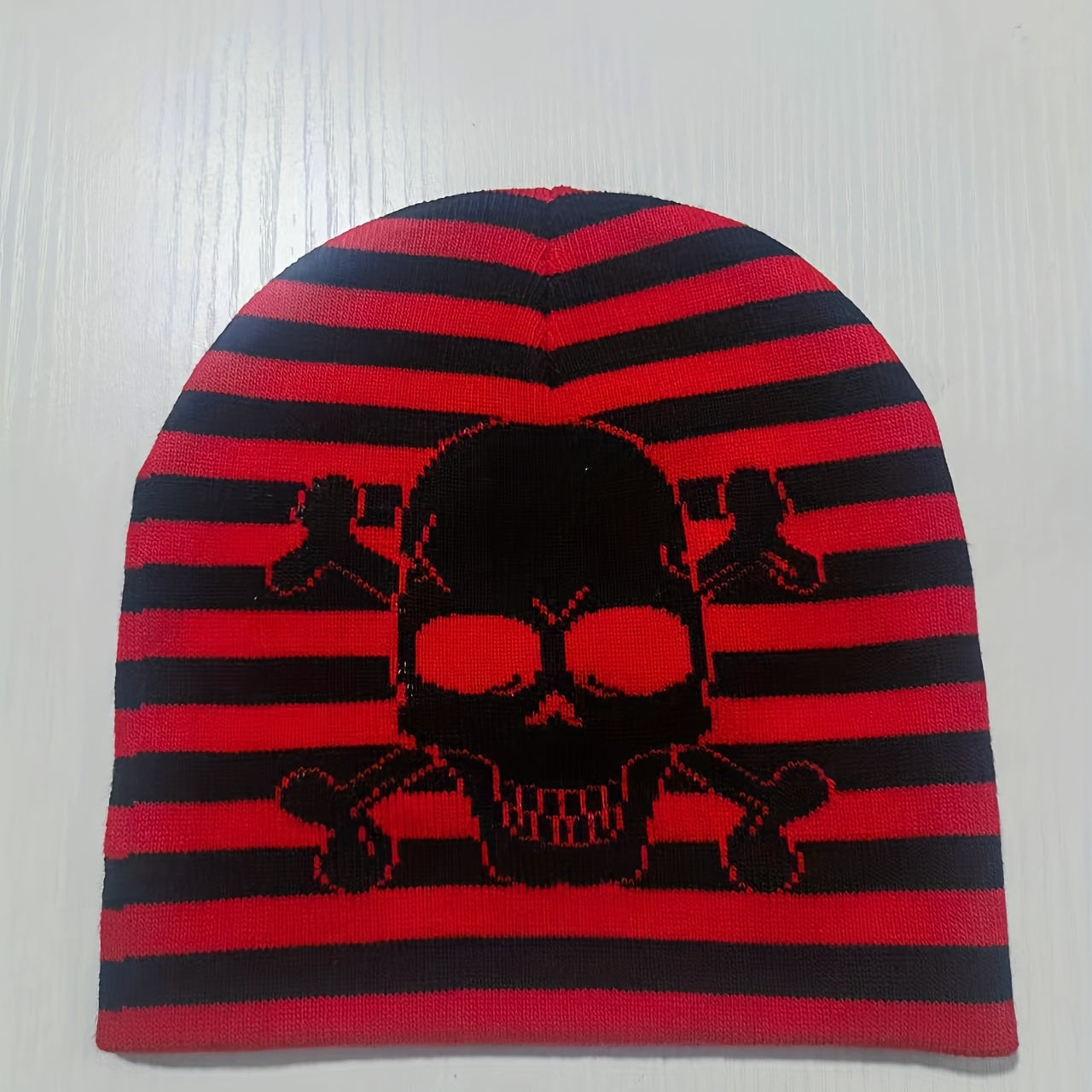 Y2K Skull Jacquard Beanie Hip Hop Knitted Hat Unisex Warm Lightweight Ski Hats