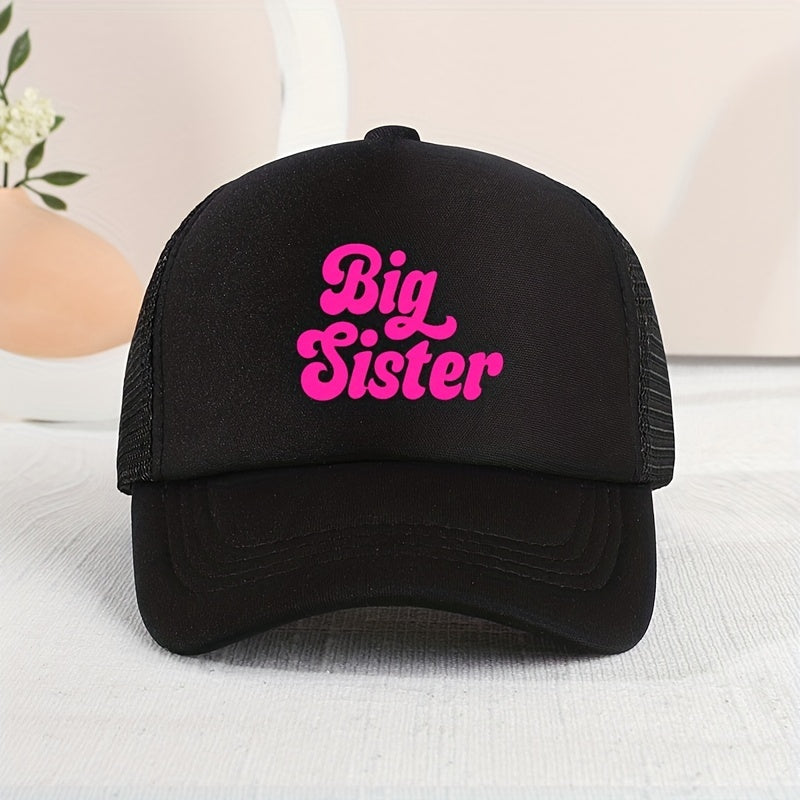 Kids Mesh Baseball Cap with Letter Embroidery