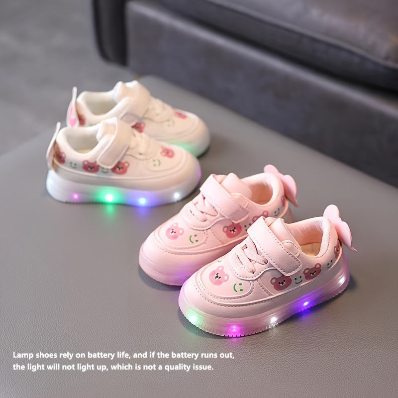 Cartoon Print Low Top Light Up Sneakers for Girls