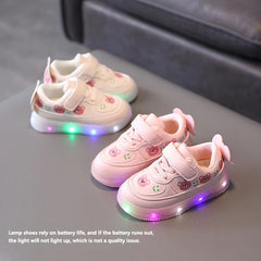 Cartoon Print Low Top Light Up Sneakers for Girls