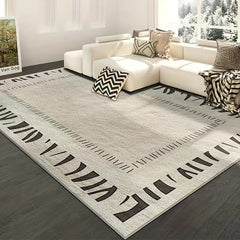 Modern Line Pattern Faux Cashmere Mat Non Slip Floor Rug