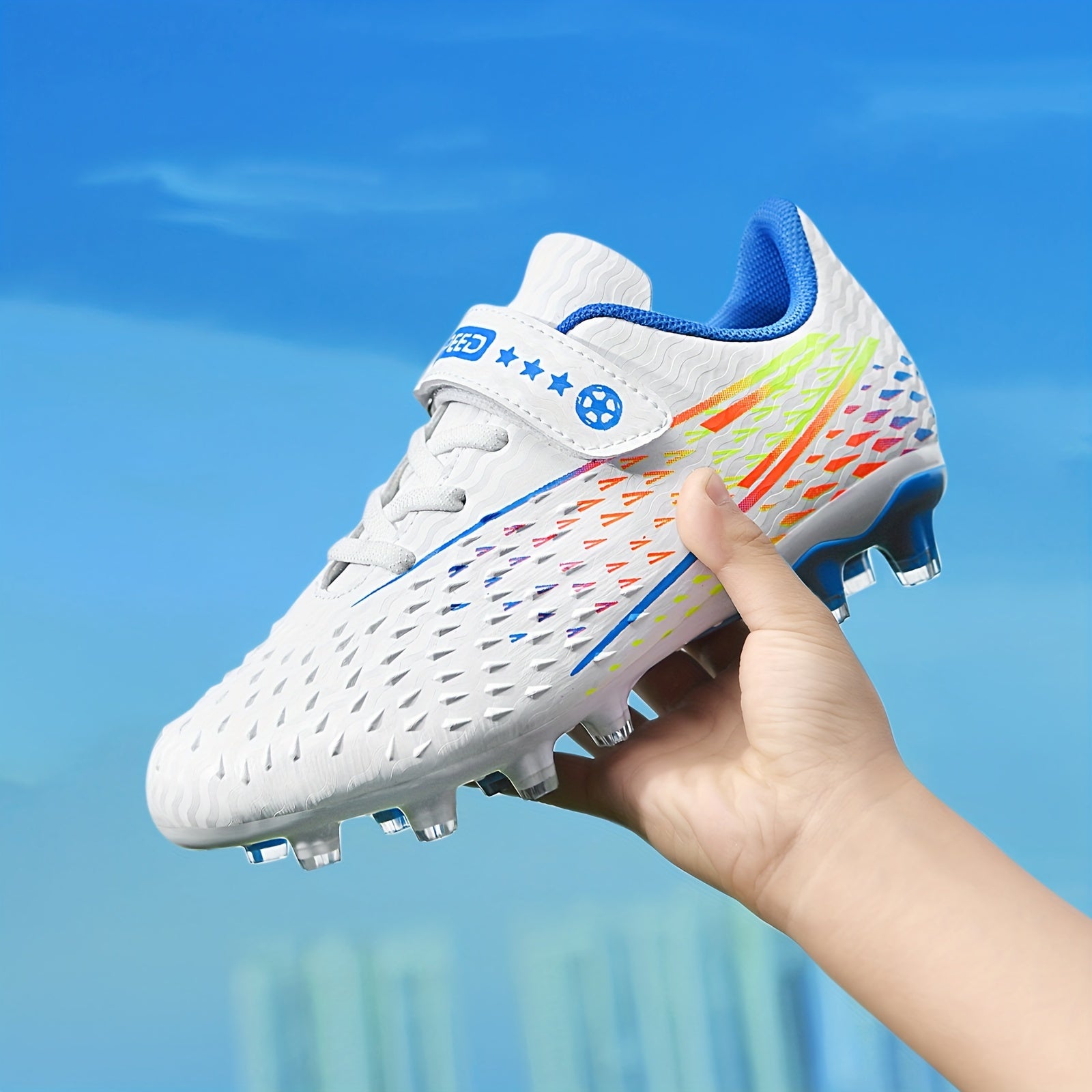 Boys' Non Slip Football Cleat with Spikes - Comfy Outdoor Soccer Shoes