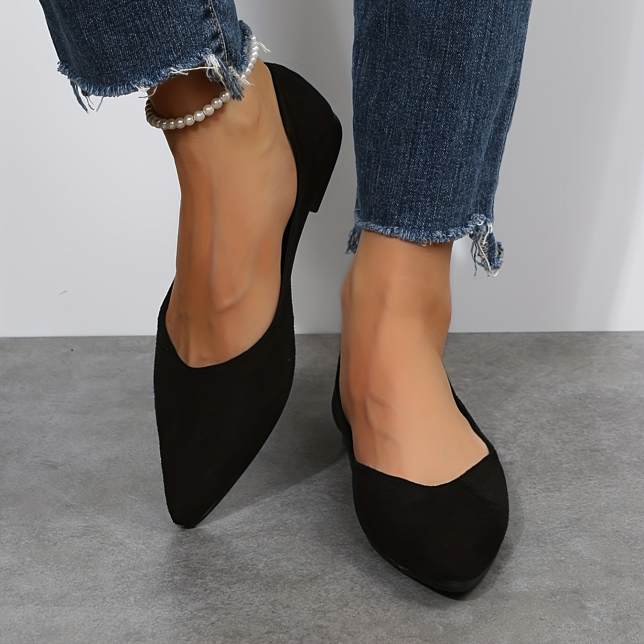 Women's Pointed Toe Ballet Flats Soft Sole Slip On Shoes
