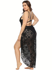 Floral Jacquard Lace Cover Up Dress