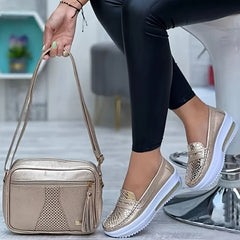 Women's Platform Slip On Loafers Soft Sole Casual Walking Shoes