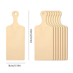 8pcs Mini Wooden Cutting Board With Handle & Ropes