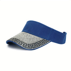 Geometric Rhinestone Visor Hat Solid Sun Hat Casual Golf Baseball Cap