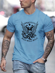 Men's Bold Letter Print T-shirt for Summer